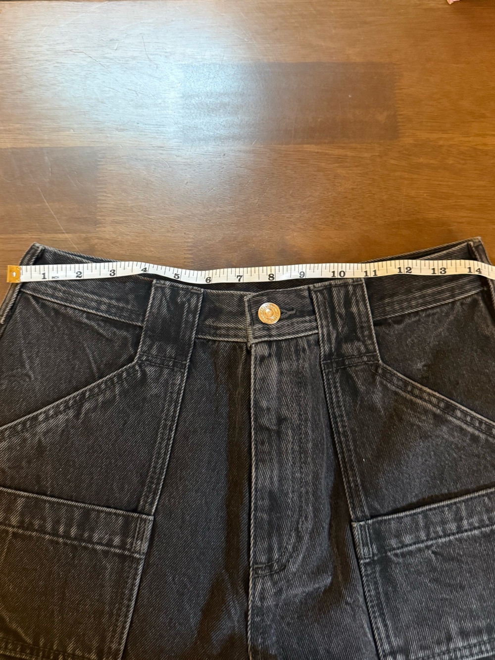 Free People Sample Shorts Black Denim with Front Patch Pockets - Picture 4 of 4